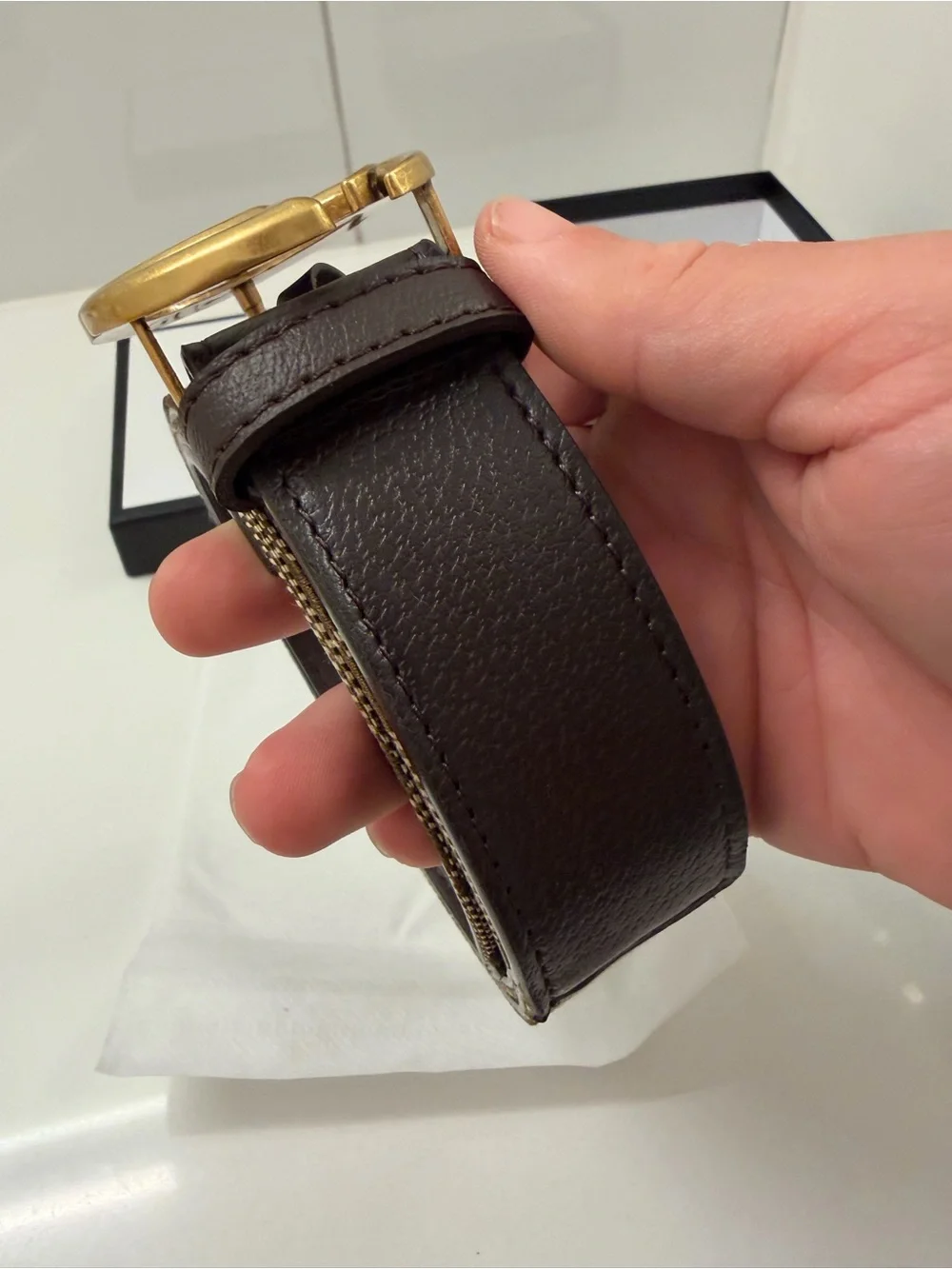 Gucci GG Canvas Double G Belt – Brown/Beige